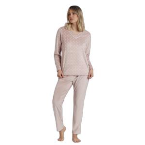 62651-0-000112-langarmad-pyjamas-med-v-hals-i-sammet-for-kvinnor-admas-classic-pico-dots-lace-piedra