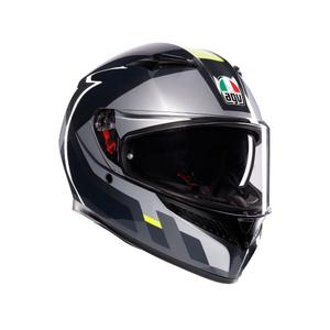 2118381001-017-xs-helhjalm-for-motorcykel-agv-k3-skugga-gra-gul-fluo