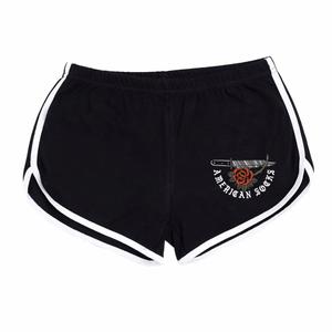 asg084-shorts-for-kvinnor-american-socks-fake-love-svart-design