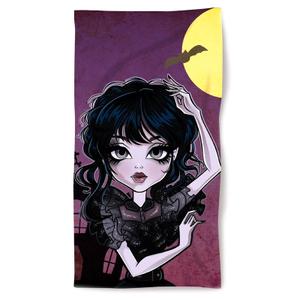 8435631339939-strandhandduk-i-mikrofiber-aurora-gothic-girl-violett-svart-70x140-cm
