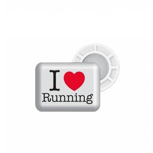 bib-304argent-magnetiska-haklappshallare-bibbits-i-love-running-silver-20x15-mm