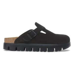 1028317-traskor-for-kvinnor-birkenstock-boston-chunky-suede-leather-svart-svart
