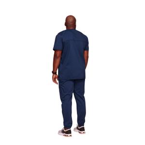 chwwe670-navy-t-shirt-med-v-ringning-cherokee-marinbla