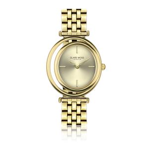 cmc6-b094g-damklocka-clare-moss-clare-link-gold-gold-sunray-34-mm