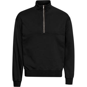 cs1014-deepblack-sweatshirt-med-1-4-dragkedja-colorful-standard-organic-deep-black-djup-svart
