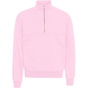 cs1014-flamingopink-sweatshirt-med-1-4-dragkedja-colorful-standard-organic-flamingo-pink-flamingo-rosa