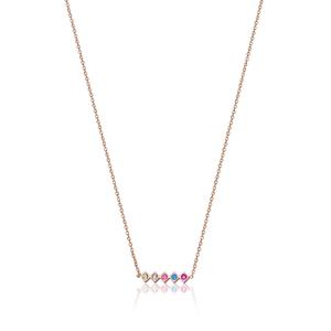 an006r-halsband-for-kvinnor-deesse-butterfly-garden-rosa-guld-2x4-cm