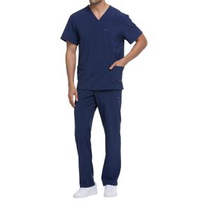 dke645-navy-t-shirt-med-v-ringning-dickies-medical-marinbla