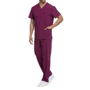 dke645-wine-t-shirt-med-v-ringning-dickies-medical-rod