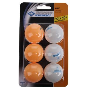 608509-bordtennisboll-donic-schildkrot-jade-poly-40-mixed-x6-vit-3-orange-tu