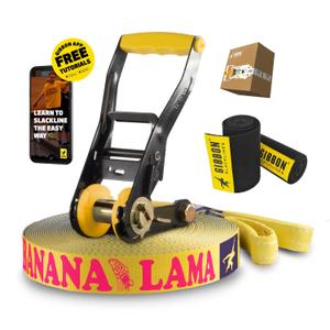 20225-slackline-uppsattning-gibbon-bananalama-treewear-gul-15-m