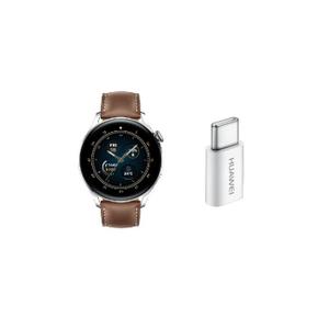 kt00488-uppkopplad-klocka-med-5v2a-typ-c-adapter-huawei-watch-3-classic-brun-tu