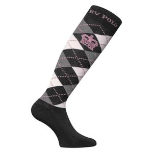 0205093013-9580-ridstrumpor-for-kvinnor-hv-polo-argyle-svart-silvergra-melange-rose