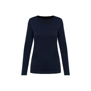 pk307-deepnavy-langarmad-t-shirt-med-v-ringning-i-suprima-for-damer-kariban-premium-djup-marinbla