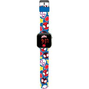 8435507887199-barnklocka-kids-licensing-marvel-spidey-the-amazing-friends-svart-bla-rod-18x7-5x3-cm
