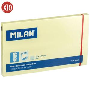 291034-anteckningsblock-med-100-klistermarken-milan-x10-gul-gul-12-7x7-6-cm