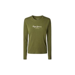 pl505203-765-langarmad-t-shirt-for-kvinnor-pepe-jeans-new-virginia-ls-khaki-gron