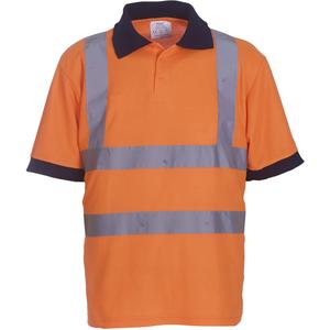 yhvj210-hivisorange-kortarmad-polo-yoko-bande-reflechissantes-apelsin