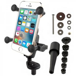 1104123-motorcykelhallare-for-smartphone-kort-arm-gaffelstamfaste-ram-mounts-x-gripr-svart-s-m