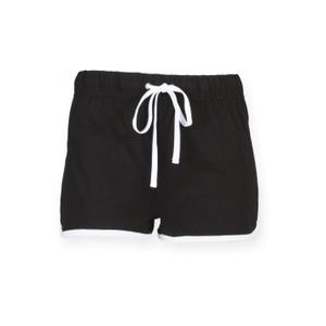 sk069-black-white-shorts-for-kvinnor-skinni-fit-retro-svart-vit