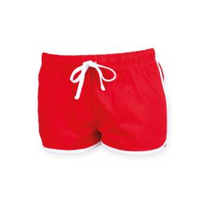 sk069-red-white-shorts-for-kvinnor-skinni-fit-retro-rod-vit