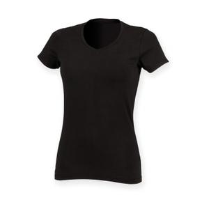 sk122-black-t-shirt-med-v-ringning-for-kvinnor-skinni-fit-feel-good-svart
