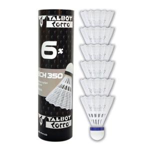 479102-badminton-fjaderboll-talbot-torro-tech-350-korb-x6-white-blue-medium-tu