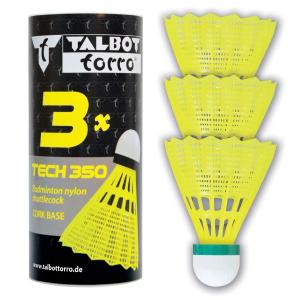 479111-badminton-fjaderboll-talbot-torro-tech-350-korb-x3-yellow-red-fast-tu