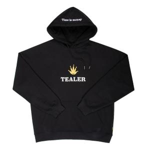 hoodie-tism-black-sweatshirt-med-huva-tealer-time-is-money-svart