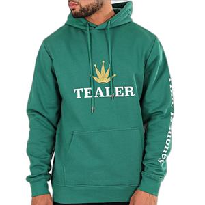 hoodie-tism-green-sweatshirt-med-huva-tealer-time-is-money-gron
